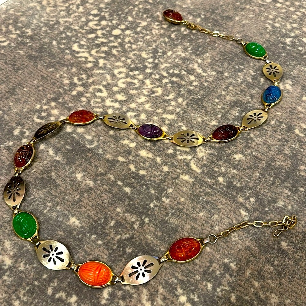 VINTAGE SCARAB BELT AMAZING HEAVY EGYPTIAN